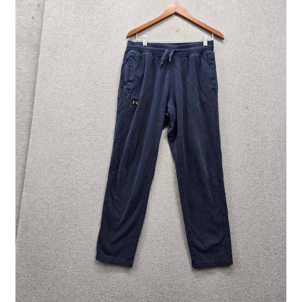 Under Armour Men Activewear Pants L Blue Sweatpants Fleece‎ Logo 28" Inseam